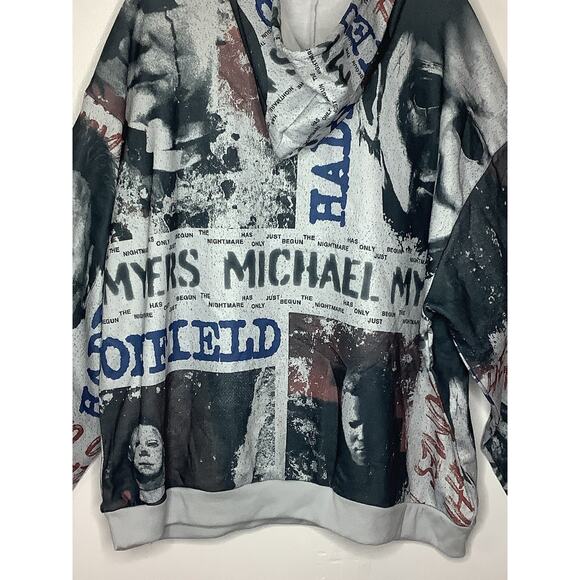 Universal Studios Michael Myers Halloween 2 Hoodie Size 2X Pockets In Front - Picture 4 of 6